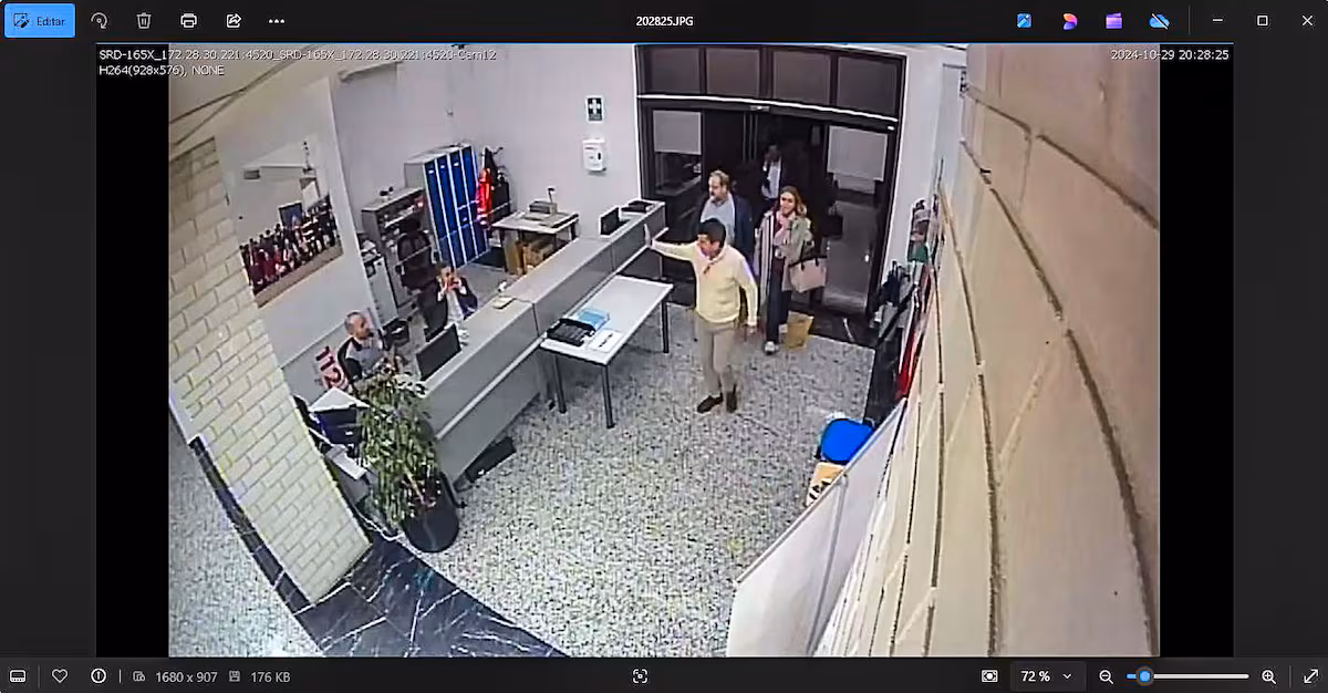 Pantallazo de vídeo de vigilancia